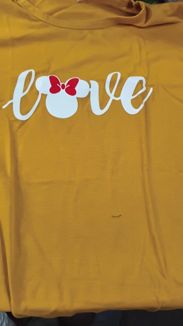 Women Cotton Yellow Print T Shirt Size M