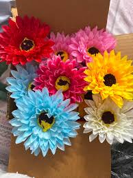 16 Pcs Beautiful Artificial Sunflowers Yellow Flowers Decorating Purposes Diy Pooja Room Decoration