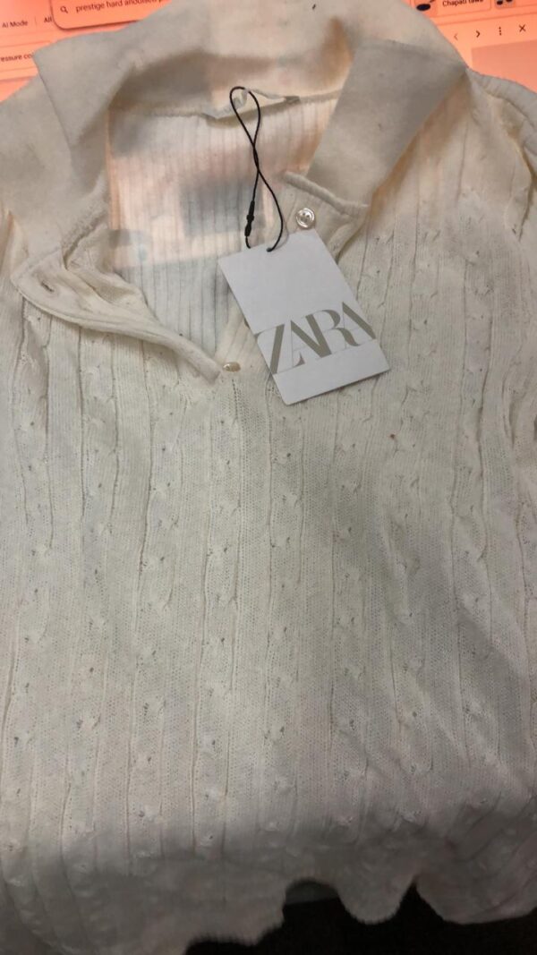 Zara Top For Women White Color Size S