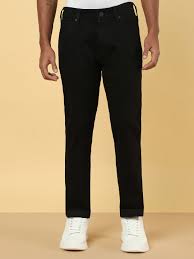 Wrangler Men Black Millard Straight Fit Mid Rise Jeans Size 32