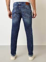 Lee Men Blue Bruce Skinny Fit Mid Rise Light Fade Jeans Size 32