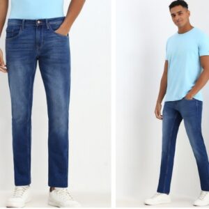 Allen Solly Men Blue Slim Fit Mid Wash Jeans Size 33 To 34