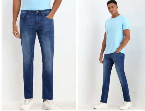 Allen Solly Men Blue Slim Fit Mid Wash Jeans Size 33 To 34