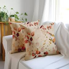 Set Of 2 Floral Print Square Cushion