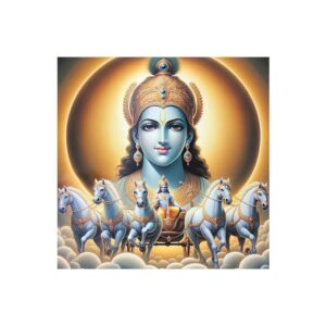 999Store Multicolor Canvas Radiant Sun God On Chariot Wrapped Painting