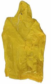 Yellow Color Plastic Raincoat Unisex Size Xl