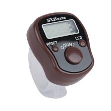 Electronic Mini Finger Ring Hand Led Japa Digital Tally Counter Brown Color