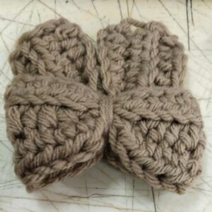 Brown Colour Wool Crochet Bow Hair Clip