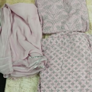 Libas Women Pink Printed Colour Kurta Pant With Dupatta Set Size L