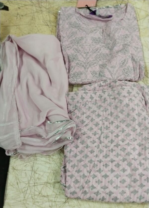 Libas Women Pink Printed Colour Kurta Pant With Dupatta Set Size L