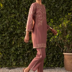Lakshita Sharvi Peach Embroidered Rayon Co Ord Set For Women Size M