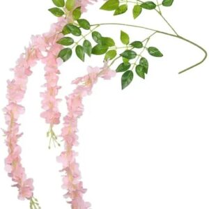 Garland Silk Long Hanging Bush Flowers String Home Wedding Decor Blush Pink 6Pcs