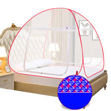 Double Bed Mosquito Net Red White Colour