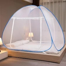 Double Bed Mosquito Net Blue White Colour