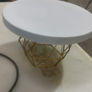 Cake Tray Pot Golden White Colour