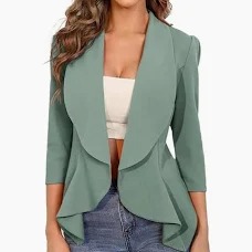 Kotty Women Blazer Green Colour Size L
