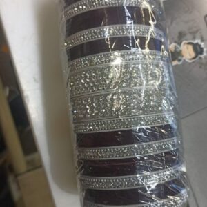 Women Bangles Srt Silver Maroon Colour Size 2 . 6