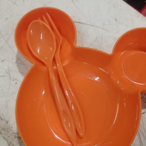 Imegaz Unbreakable Mickey Shaped Shaped Kids Snack Serving Sectioned Plate Kids Red