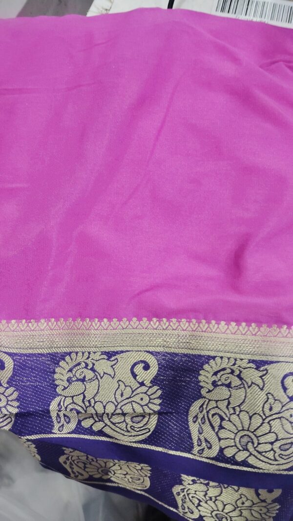 Saree For Women Colour Pink And Blue