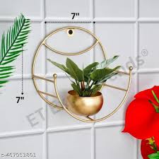 Wall Mounted Flower Stand Golden Colour 1 N