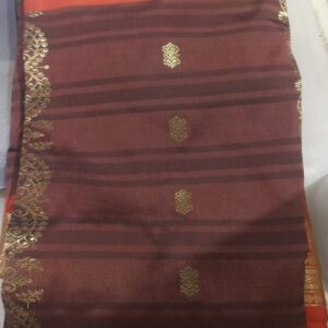 Women Saree Brown Colour