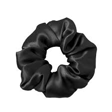 Black Satin Scrunchie 1 Pcs