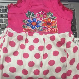 Girls Pure Cotton Baby GirlS Mini Frock Dress Pink And White Colour Size 1 To 2 Y
