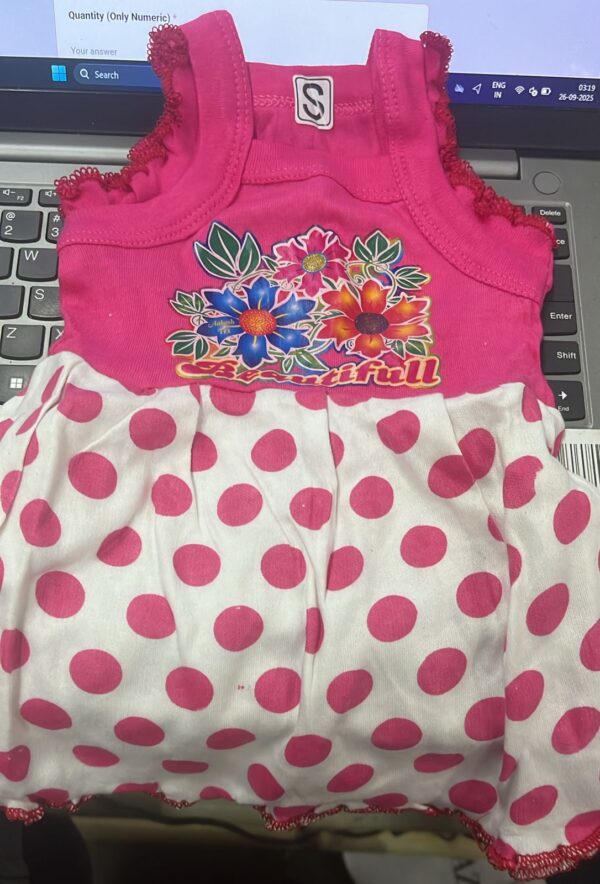 Girls Pure Cotton Baby GirlS Mini Frock Dress Pink And White Colour Size 1 To 2 Y