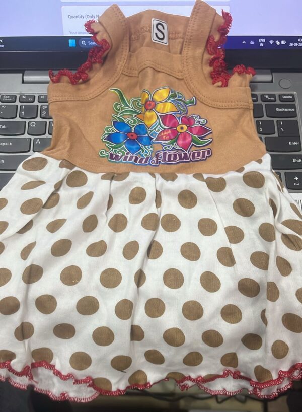 Girls 100 Pure Cotton Baby GirlS Mini Frock Dress Brown And White Colour Size 1 To 2 Y