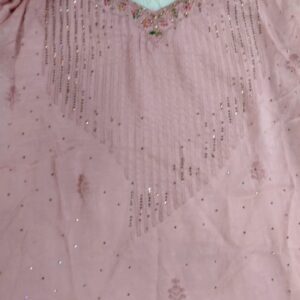 Stitched Silk Cotton Suit Color Pink Size L