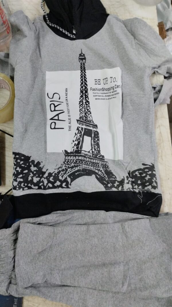 Trendy Solid Hooded Kids T Shirt And Pajama Size S