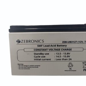 Zebronics Smf Lead Acid Ups Battery 12V 7Ah
