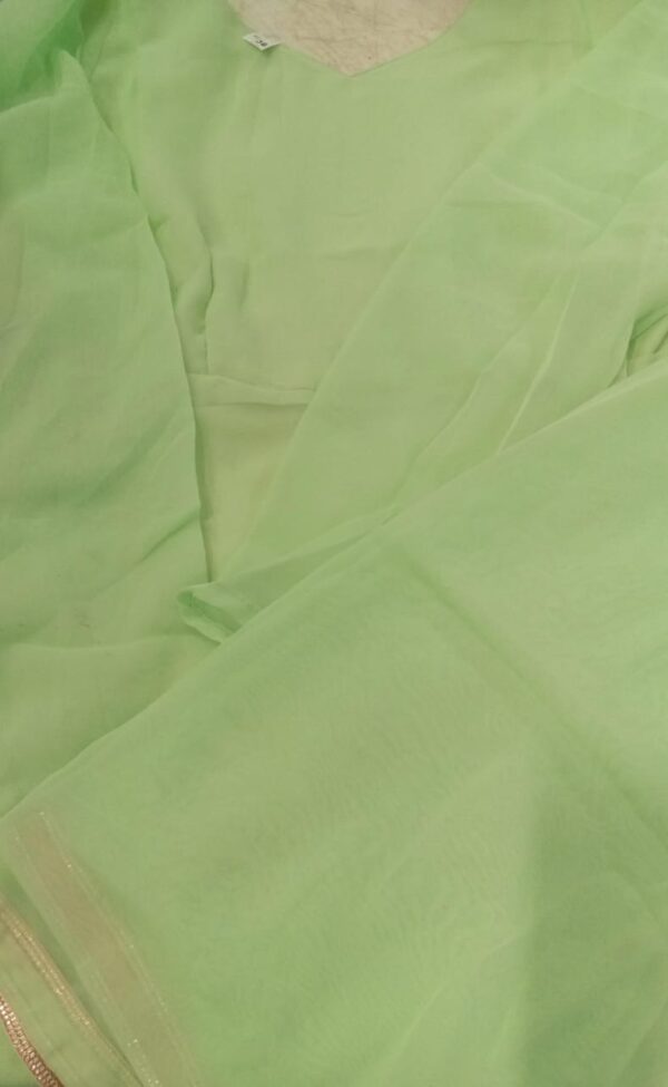 Parrot Green Kurti With Dupatta For Women