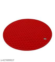 Red Multi Purpose Round Silicone Trivet Mat