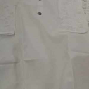 White Color Net Sleeves Kurti For Women Size S