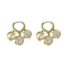 Golden Opal Hoop Korean Earrings
