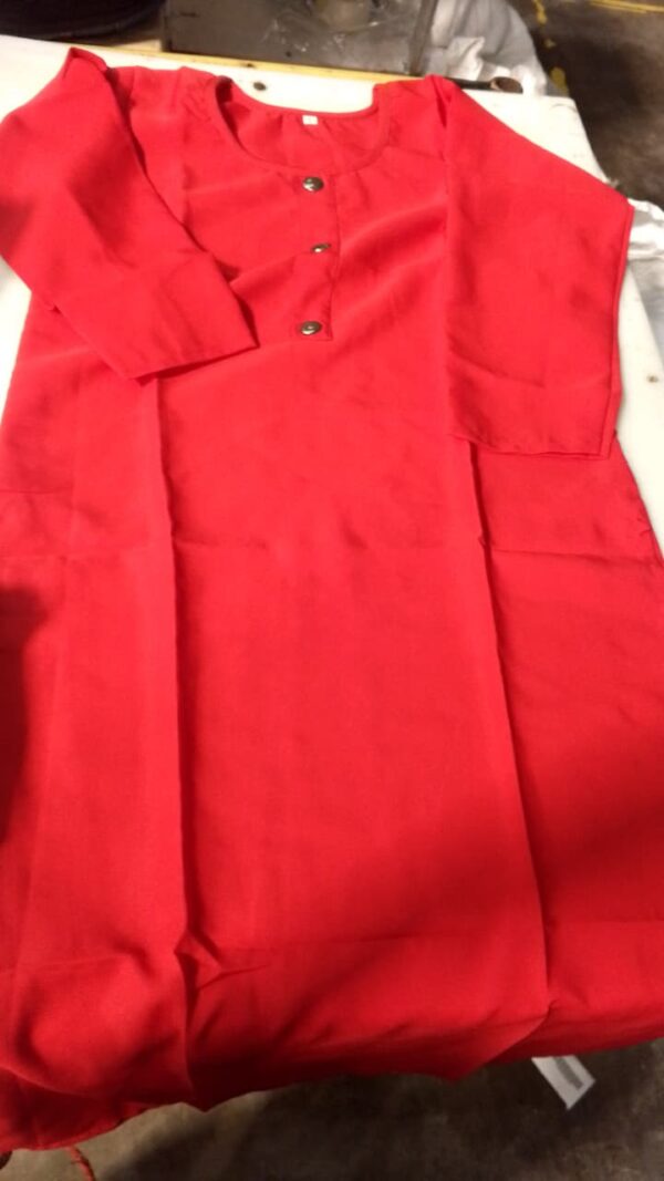 Red Colour Plain Kurta For Women Size S