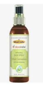 Khadi India Davaindia Refreshing Face Spray Mint Cucumber For Fresh And Glowing 100Ml