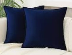 Navy Blue Colour Square Pillow Pack Of 2