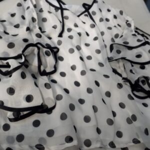 White And Black Printed Top For Women Size M