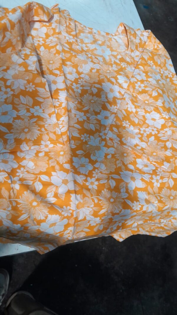Womens Printed Short Kurta Size 38 Yellow
