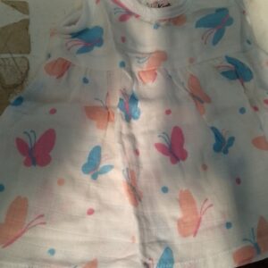 Kidbea 0 To 3 Months Girls Cotton Frock White