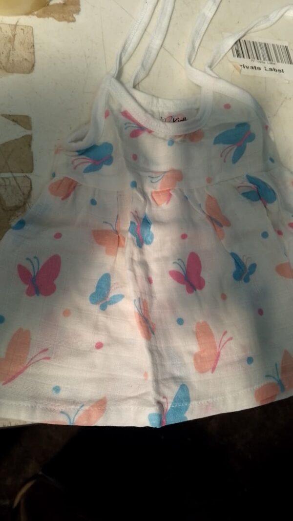 Kidbea 0 To 3 Months Girls Cotton Frock White