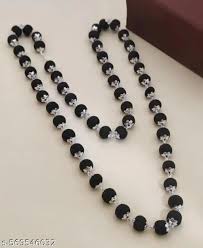 Natural Black Ebony Wood Mala For Men Women