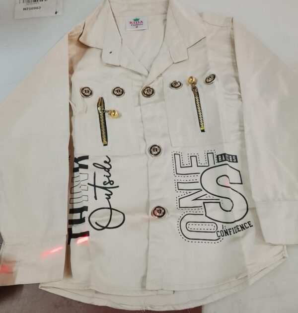Rida Fashion Cream Colour Stylish Boy Shirt Size 2