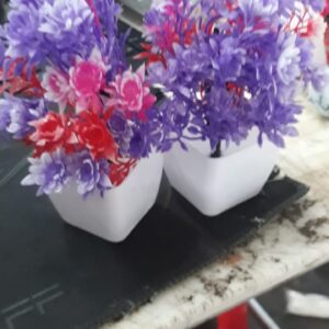 Dekory Small Artificial Multicolor Flowers In Pots 2