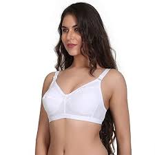 White Colour Cotton Bra Size 34 For Women