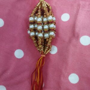 White And Golden Stone Fancy Rakhi Pack Of 12
