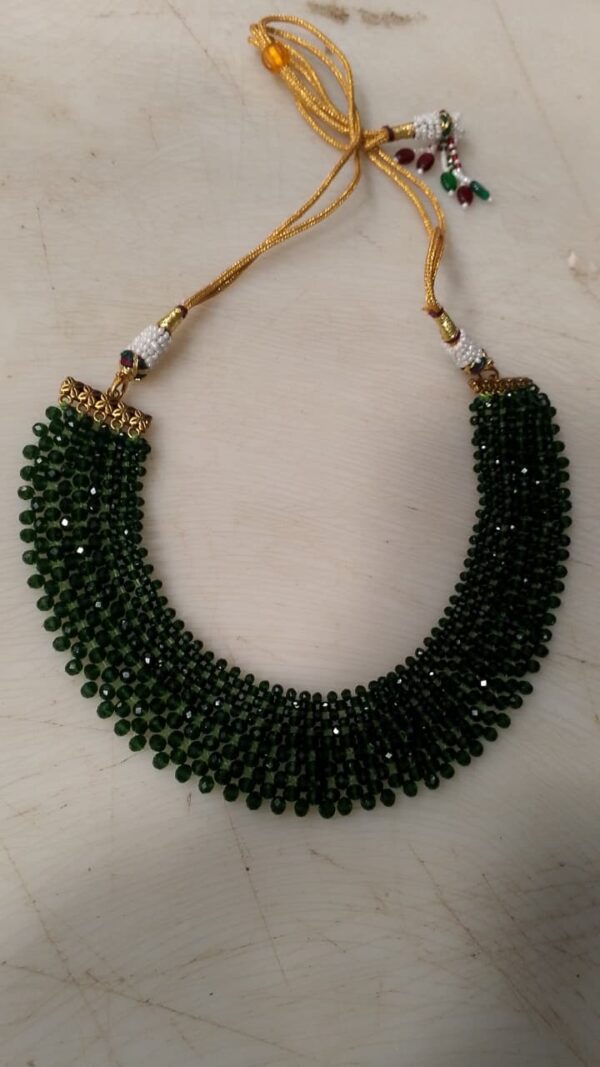 Green Pearl Necklace Set For Women