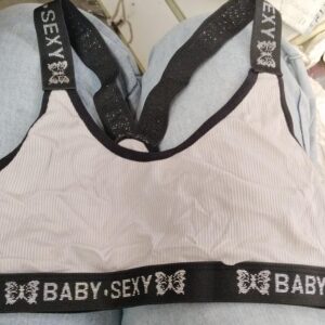 Off White Color Sports Bra For Women Size 28